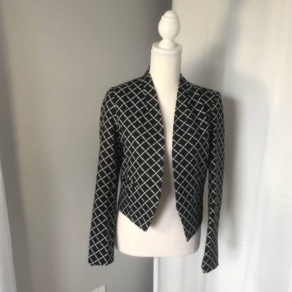 Chic Black & White Crop Jacket